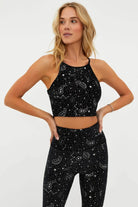 Beach Riot Anna Shooting Stars Gym Bra Top as seen on Malin Andersson Crop Top by Beach Riot as seen on celebrities