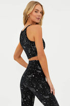 Beach Riot Anna Shooting Stars Gym Bra Top as seen on Malin Andersson Crop Top by Beach Riot as seen on celebrities