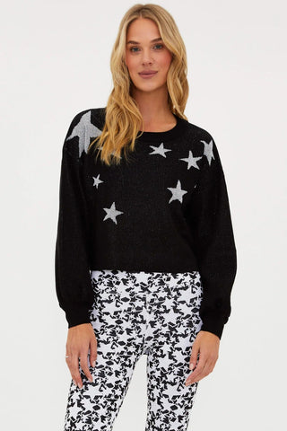 Shop Beach Riot Ava Silver Star Sweater as seen on Malin Andersson - Spoiled Brat  Online