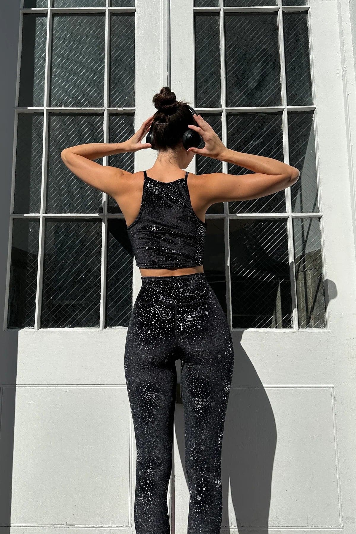 Shop Beach Riot Beach Riot Piper Shooting Star Leggings as seen on Malin Andersson online at Spoiled Brat