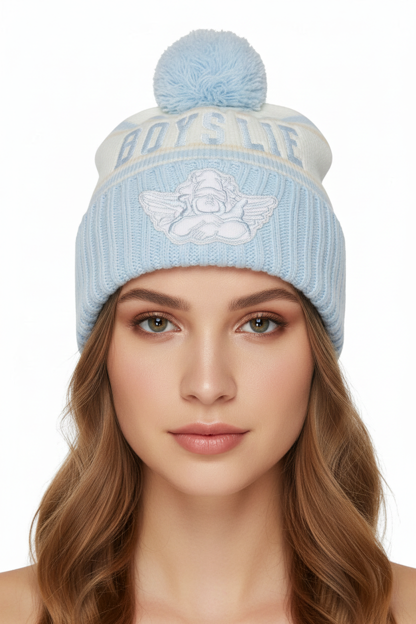 Boys Lie Girl Next Door Pom Pop Beanie