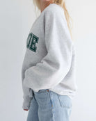 Brunette The Label "Blonde" Varsity Grey Not Your Boyfriend's Crew Sweater
