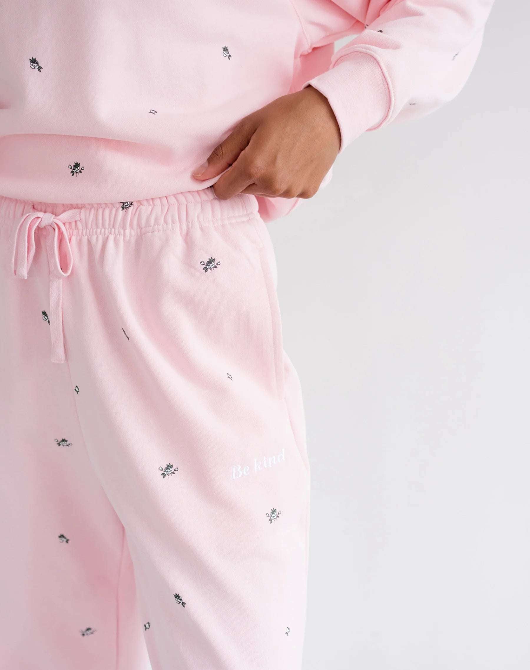 Brunette The Label "Be Kind" All Over Floral Oversized Joggers