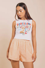 Shop Daisy Street Daisy Street Barcelona Puff Print Tank Top online at Spoiled Brat