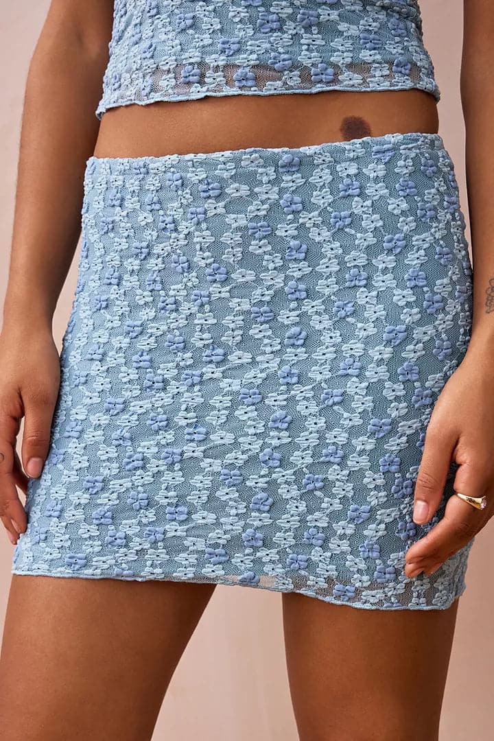 Shop Daisy Street Daisy Street Bubble Floral Lace Mini Skirt online at Spoiled Brat