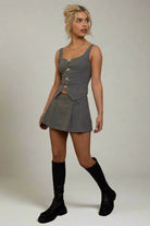 Daisy Street Mini Striped Pleated Skirt Mini Skirt by Daisy Street as seen on celebrities