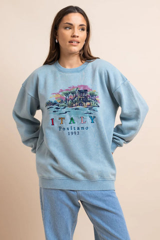 Shop Daisy Street Positano Italy Embroidered Sweater Online