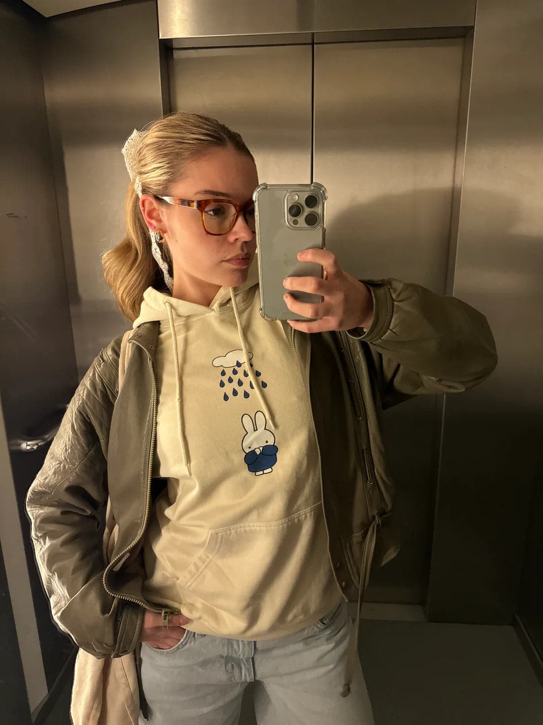 Daisy Street x Miffy Raindrops Natural Hoodie by Daisy Street – Hoodie – Cream | Spoiled Brat UK