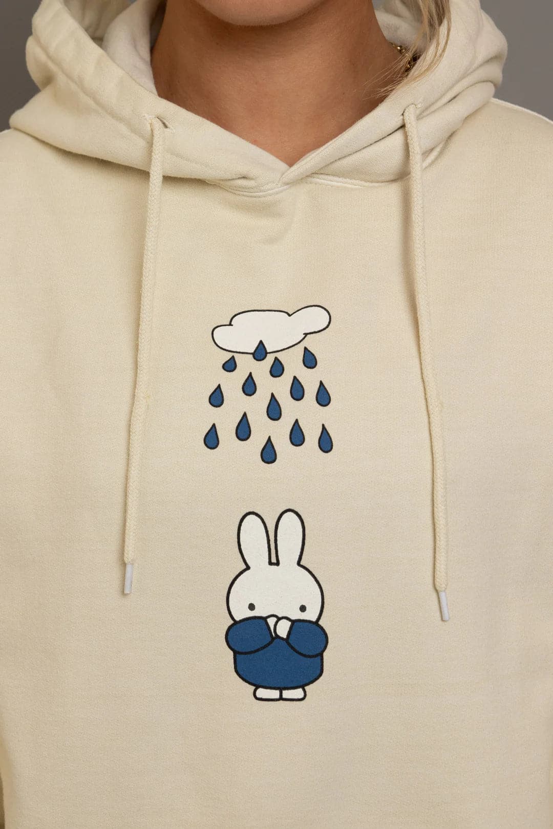 Shop Daisy Street Daisy Street x Miffy Raindrops Natural Hoodie online at Spoiled Brat