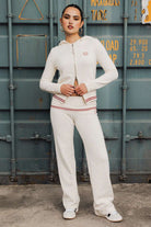Daisy Street x Paul Frank Fold Over Flared Knit Trousers Sweatpants by Daisy Street as seen on celebrities