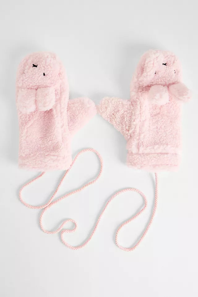 Daisy Street Miffy Pink Mitten Gloves