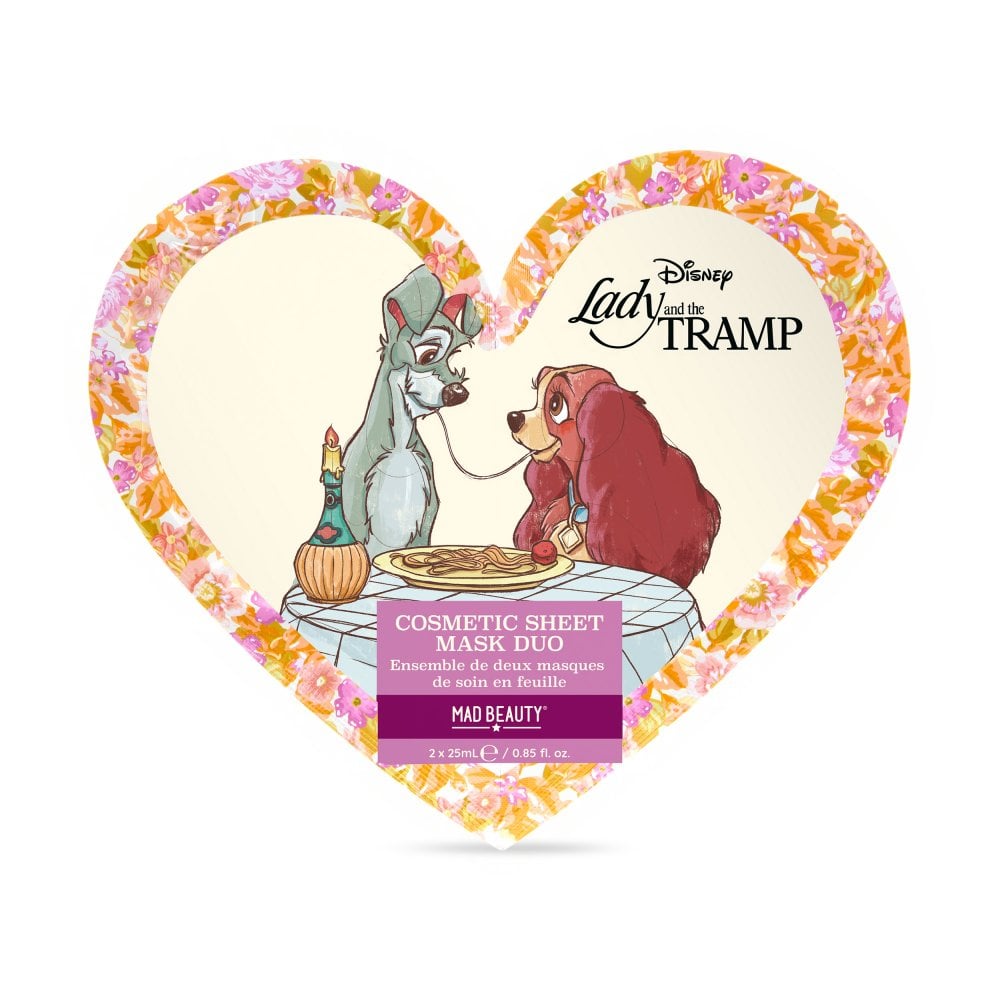 Disney Lady & The Tramp Cosmetic Sheet Mask Duo Face Mask by Mad Beauty as seen on celebrities