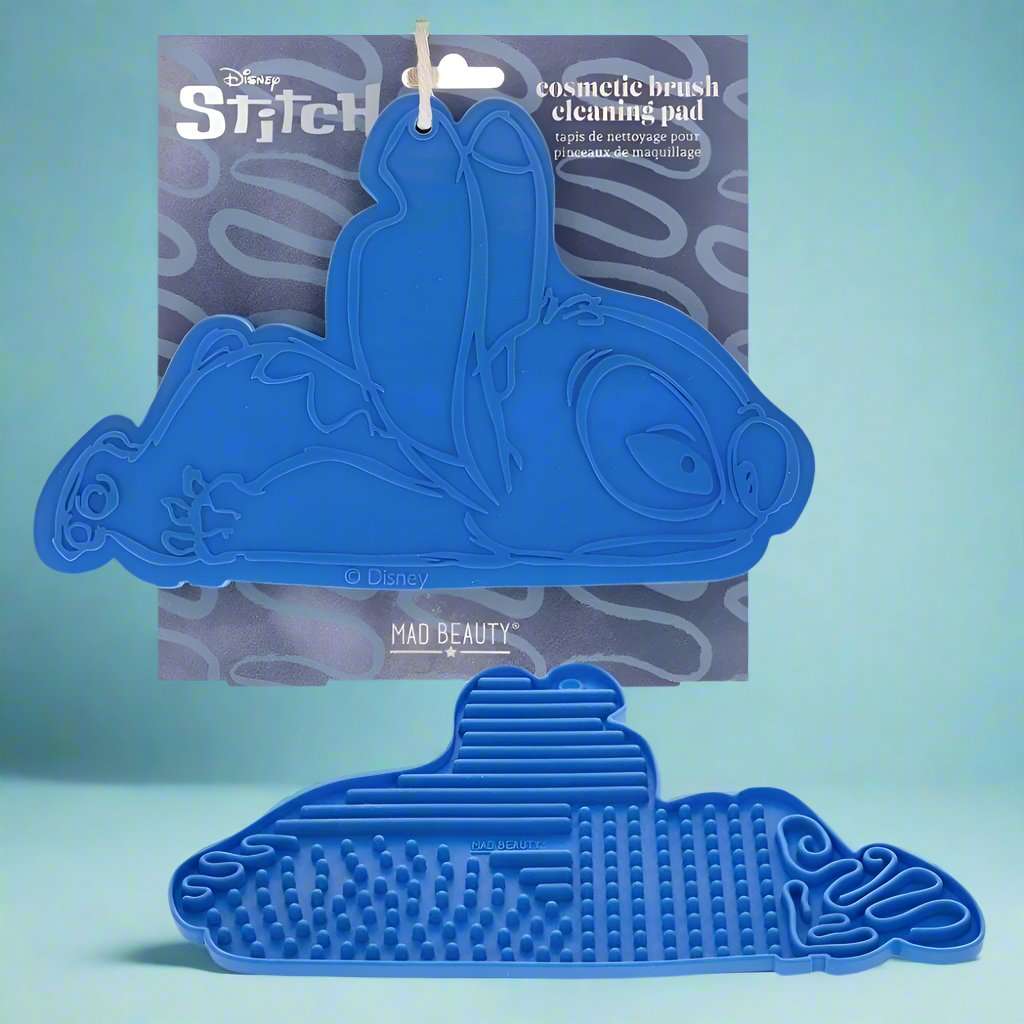 Disney Stitch Denim Cosmetic Brush Cleaning Pad Makeup Kit by Mad Beauty as seen on celebrities
