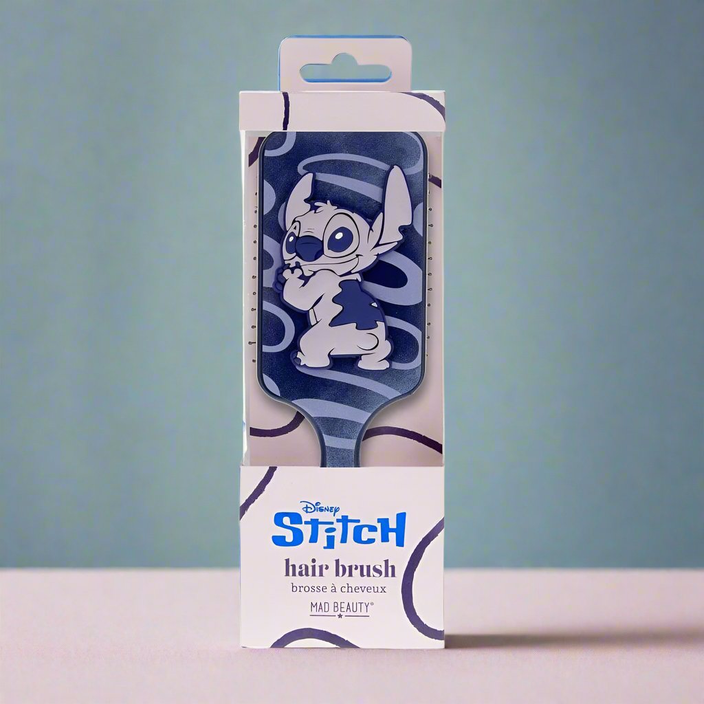 Shop Mad Beauty Disney Stitch Denim Paddle Hair Brush online at Spoiled Brat