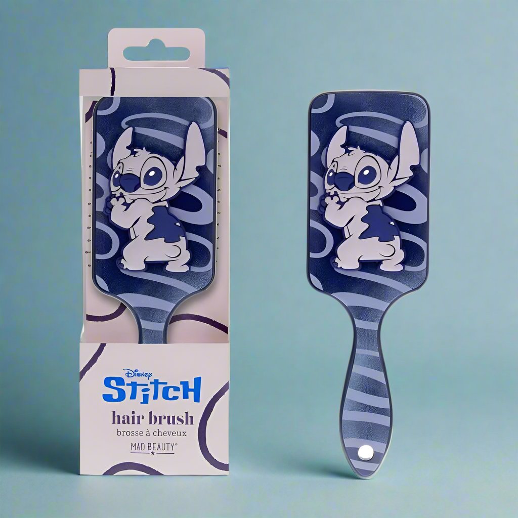 Shop Mad Beauty Disney Stitch Denim Paddle Hair Brush online at Spoiled Brat