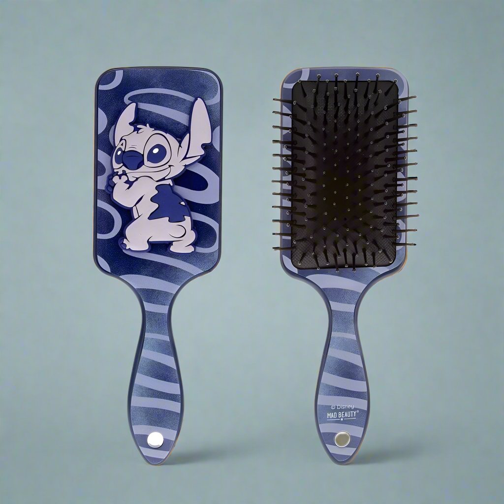 Shop Mad Beauty Disney Stitch Denim Paddle Hair Brush online at Spoiled Brat