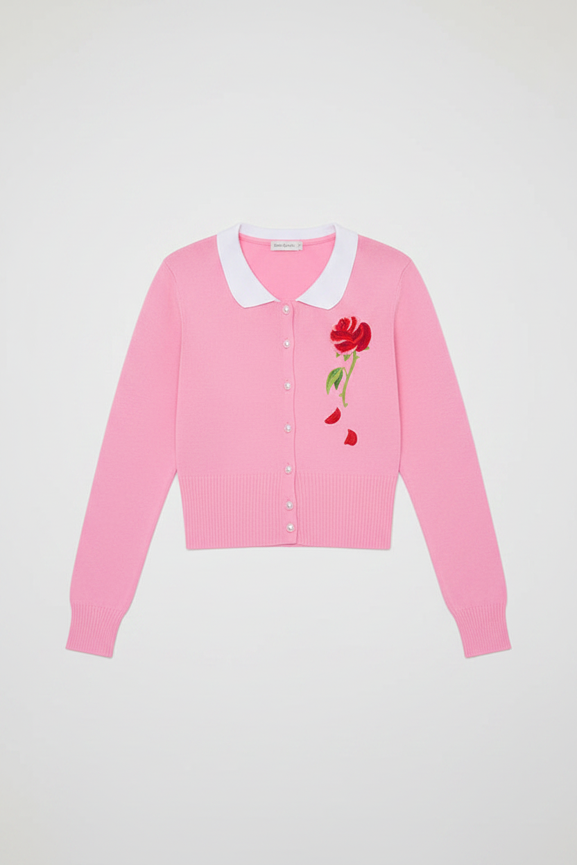 Disney Beauty & The Beast Pink Rose Cardigan