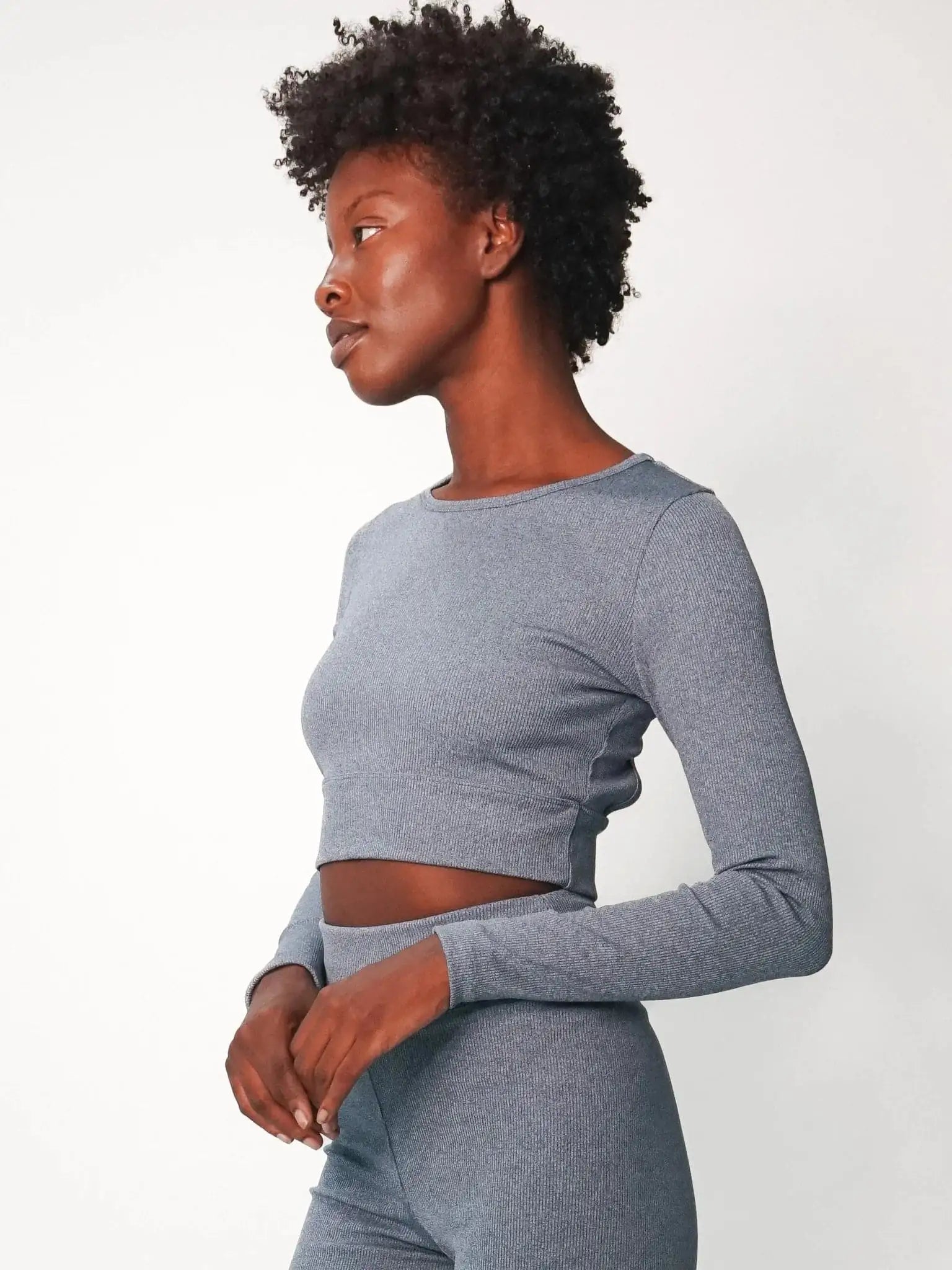 Electric & Rose Kennedy Rib Crop Top Long Sleeved Top by Electric and Rose as seen on celebrities