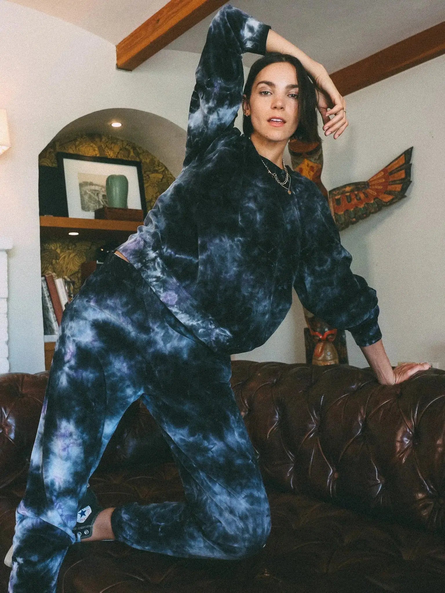 Electric & Rose Siesta Velour Sweatpants Jogger Bottoms by Electric and Rose as seen on celebrities