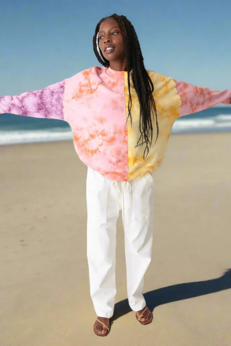 Electric and Rose Bhodi Patchwork Sweater Long Sleeved Top by Electric and Rose as seen on celebrities