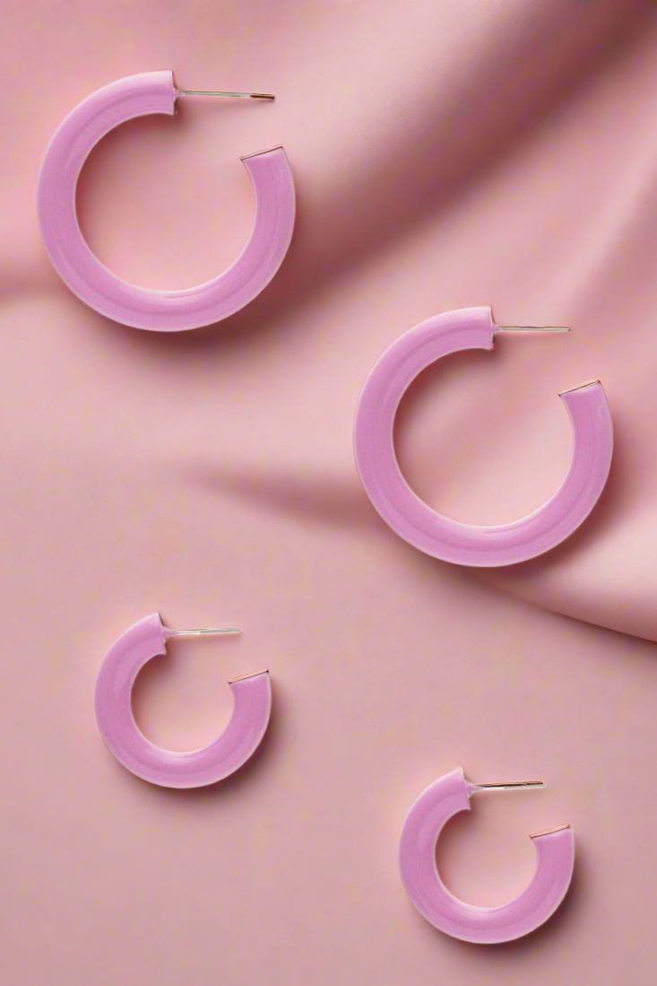 Sofia Richie x 8 Other Reasons Pink Hoop Earrings Earrings by 8 Other Reasons as seen on celebrities