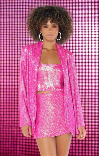 Show Me Your Mumu Dance Blazer Pink Disco Sequin