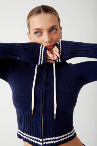 Shop Frankies Bikinis Aimee Cloud Knit Zip Up Starlight Hoodie as worn by Malin Andersson - Spoiled Brat  Online