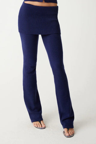 Shop Frankies Bikinis Mason Cloud Knit Flare Pant in Luna Blue as seen on Una Healy - Spoiled Brat  Online