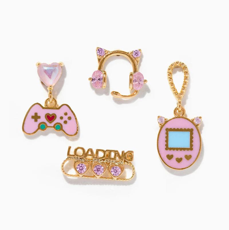 Girls Crew Gamer Gal Earring Stud Set Earrings by Girls Crew as seen on celebrities