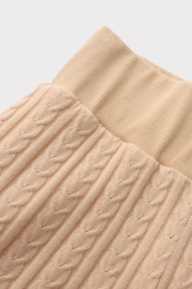 PIXIE & PEACH Maeve Crop Cable Knit Jogger