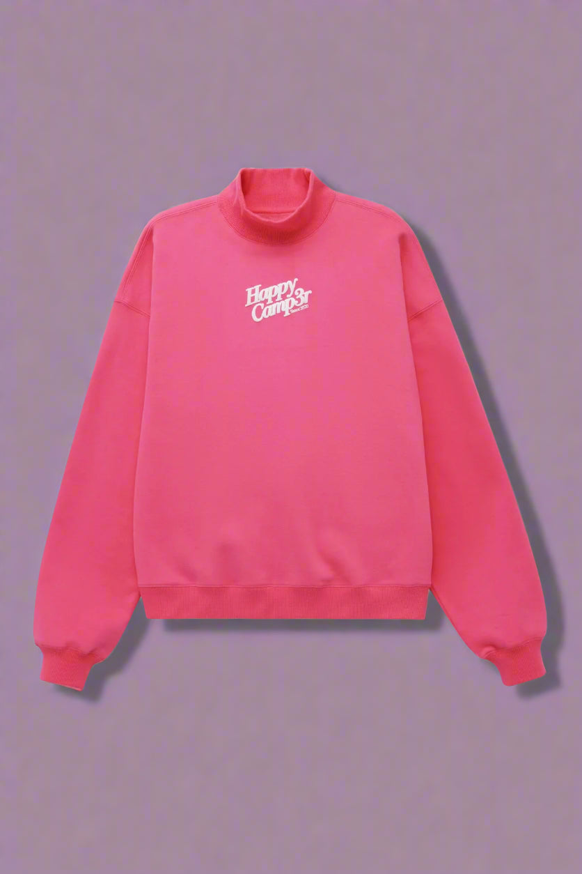 Happy Camp3r Hot Pink Mockneck Sweatshirt