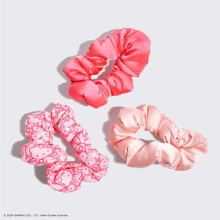 Hello Kitty x Kitsch Recycled Fabric Puffy Scrunchies 3pc Set