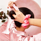 Hello Kitty x Kitsch Recycled Fabric Puffy Scrunchies 3pc Set Hair Band by Kitsch as seen on celebrities