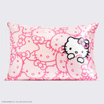 Shop Kitsch Hello Kitty x Kitsch Satin Pillowcase - Pink Hello Kitty Faces online at Spoiled Brat