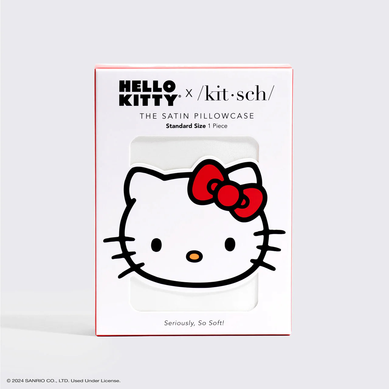 Shop Kitsch Hello Kitty x Kitsch Satin Pillowcase - Solid Ivory Hello Kitty Bow online at Spoiled Brat