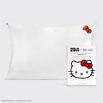 Shop Kitsch Hello Kitty x Kitsch Satin Pillowcase - Solid Ivory Hello Kitty Bow online at Spoiled Brat