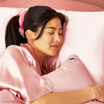 Shop Kitsch Hello Kitty x Kitsch Satin Pillowcase - Solid Pink Hello Kitty Face online at Spoiled Brat