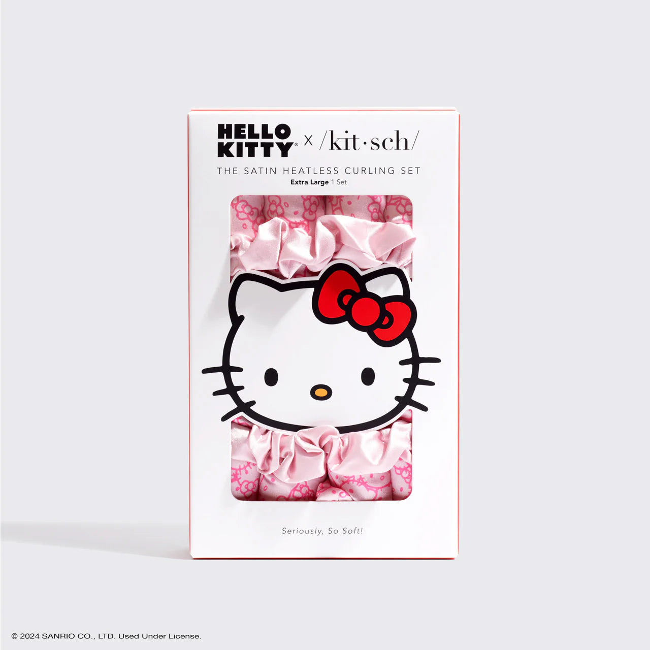 Shop Kitsch Hello Kitty x Kitsch XL Heatless Curling Set - Pink Hello Kitty Faces online at Spoiled Brat