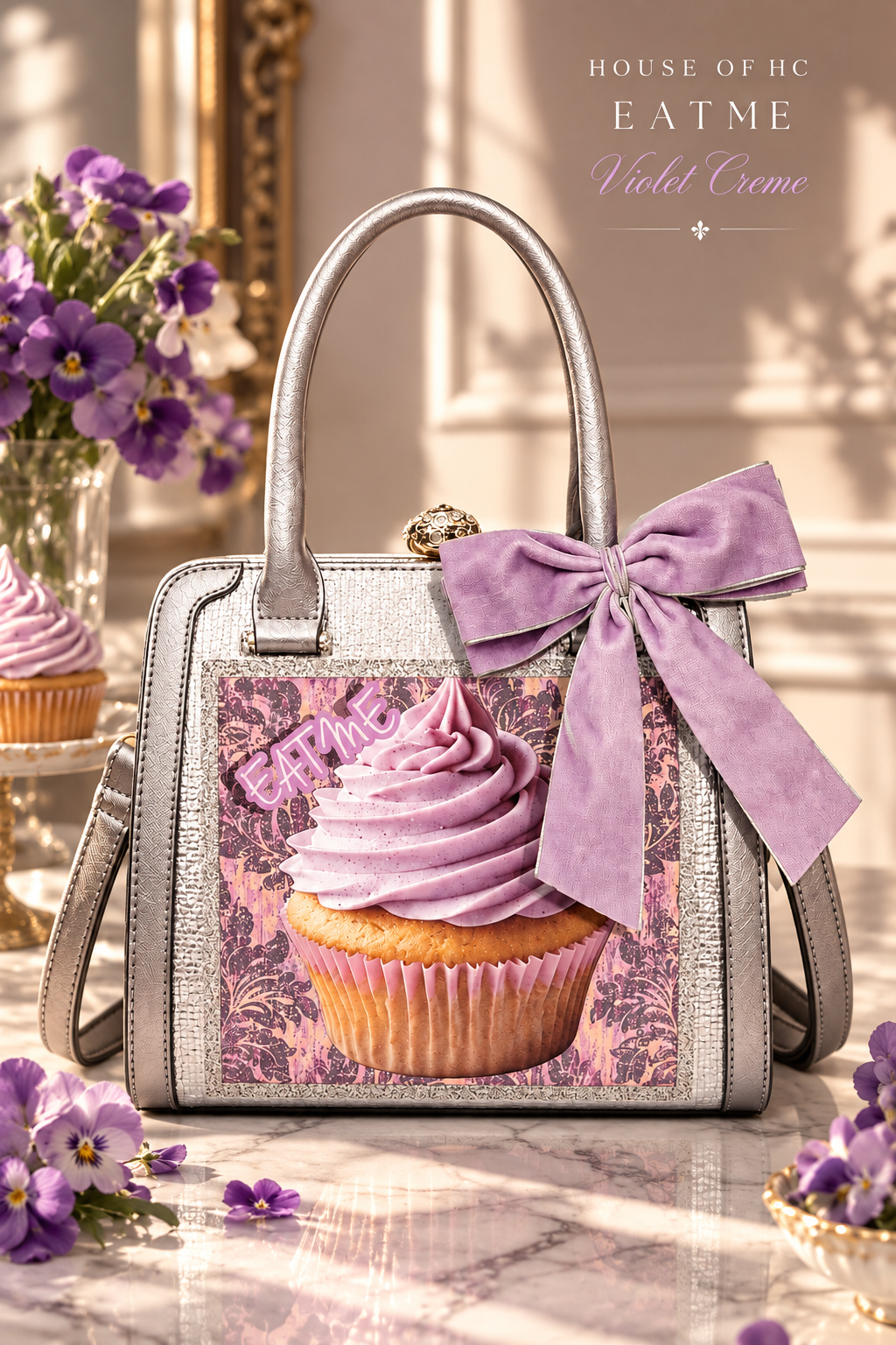 House of HC EAT ME Scented Violet Creme Handbag