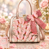 House of HC Kaleidoscope of BUTTERFLIES Scented Rose Creme Handbag