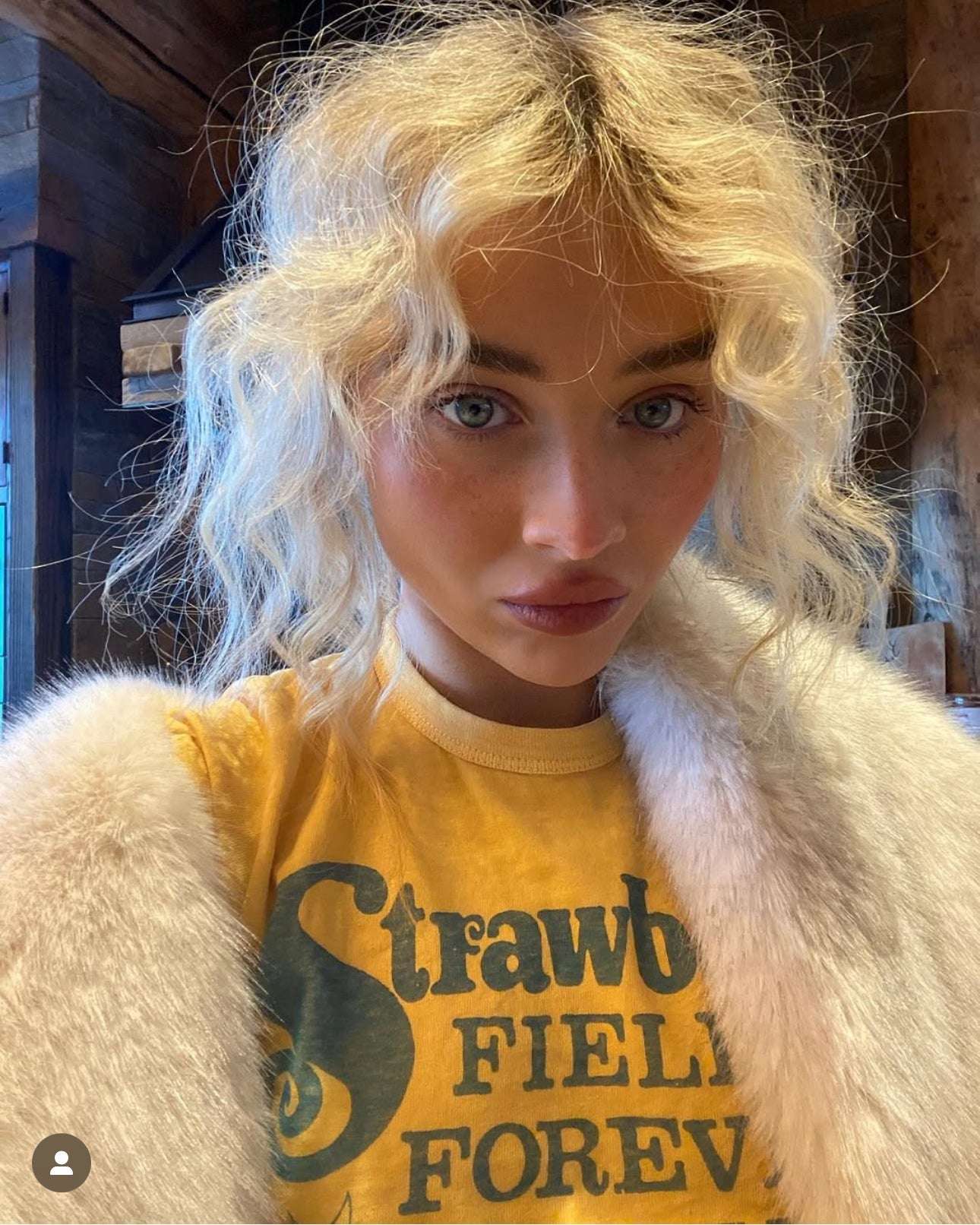 Junk Food Strawberry Fields The Beatles T-Shirt as seen on Sabrina Carpenter T-Shirt by Junk Food as seen on celebrities