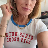 Boys Lie Girls Rule Boys Drool Baby Tee as seen on Sarah Jayne Dunn - Spoiled Brat