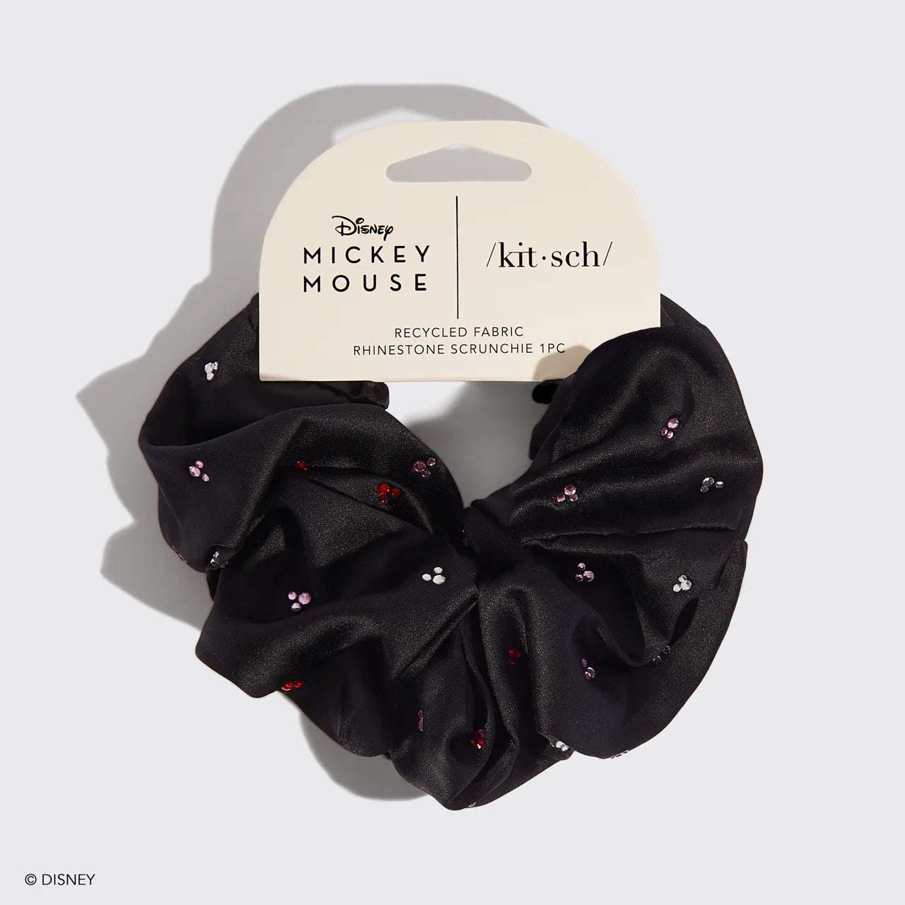 Kitsch & Mickey and Minnie Recycled Black Fabric Rhinestone Scrunchie Hair Band by Kitsch as seen on celebrities