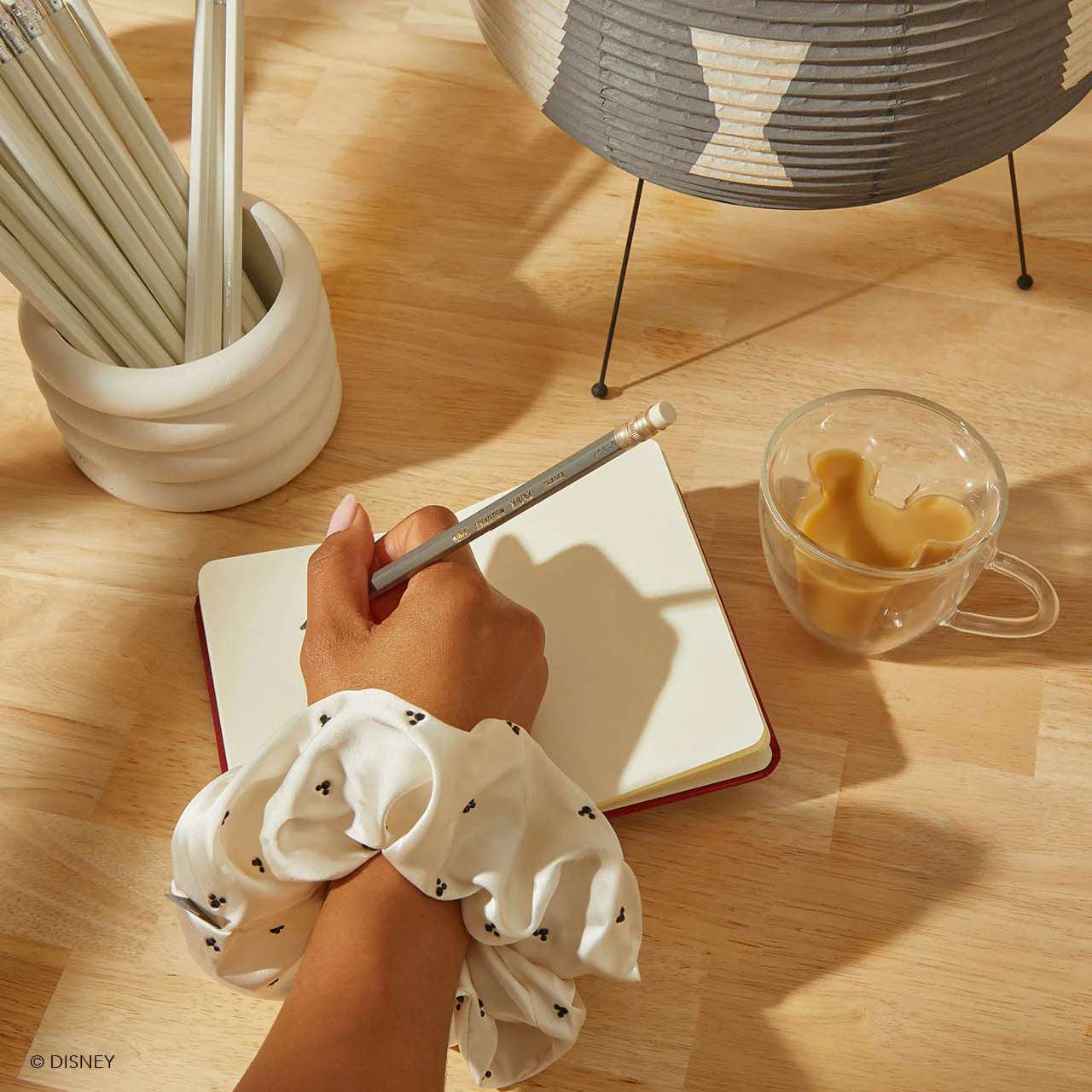 Kitsch & Mickey and Minnie Recycled Fabric Rhinestone Scrunchie Hair Band by Kitsch as seen on celebrities