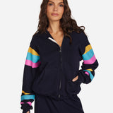 Lauren Moshi Hezly Pink Happy Peace Love Zip Up Hoodie