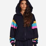 Lauren Moshi Hezly Pink Happy Peace Love Zip Up Hoodie