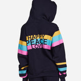 Lauren Moshi Hezly Pink Happy Peace Love Zip Up Hoodie