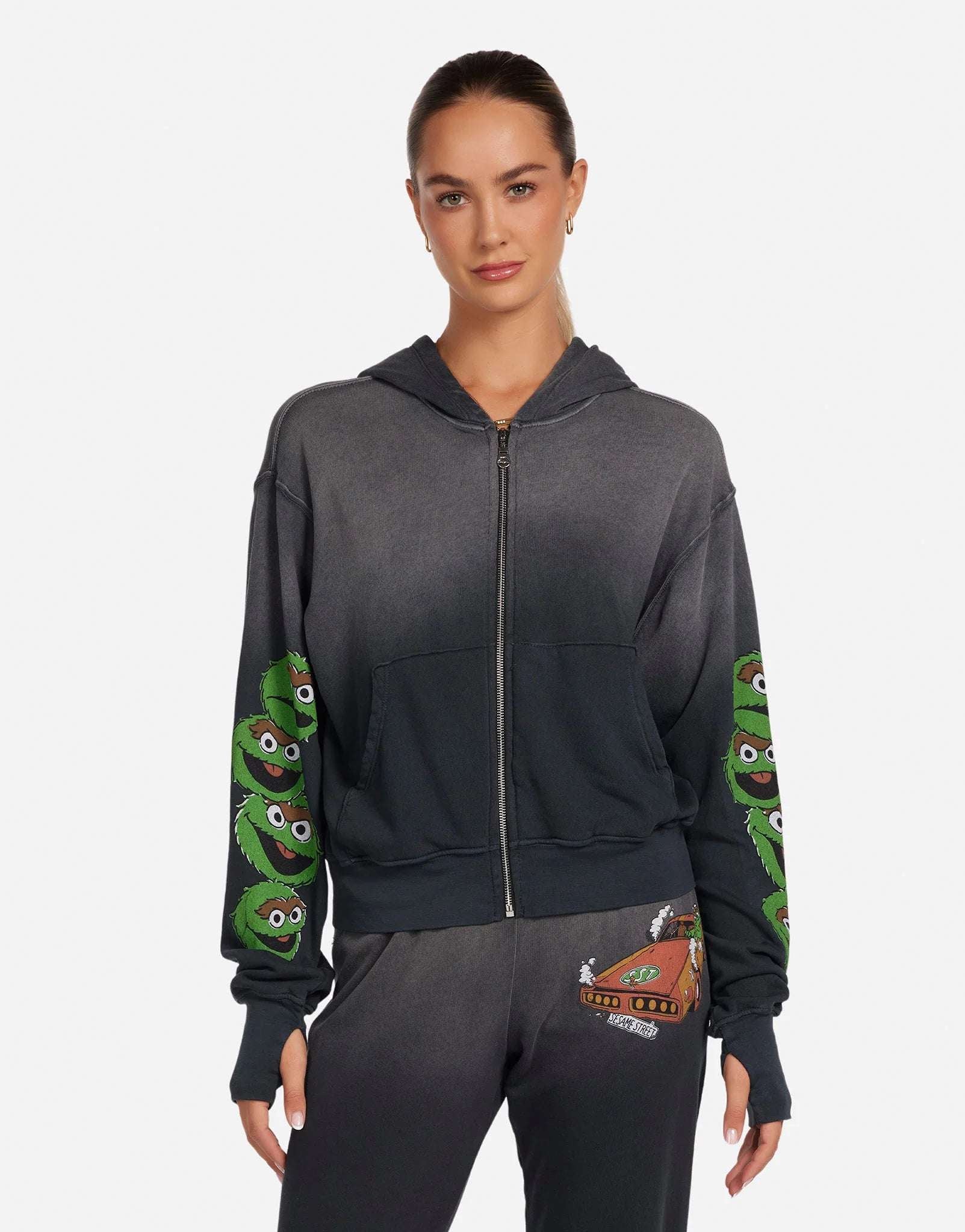 Lauren Moshi Hezly The Grouch Racing Zipper Hoodie Hoodie by Lauren Moshi as seen on celebrities