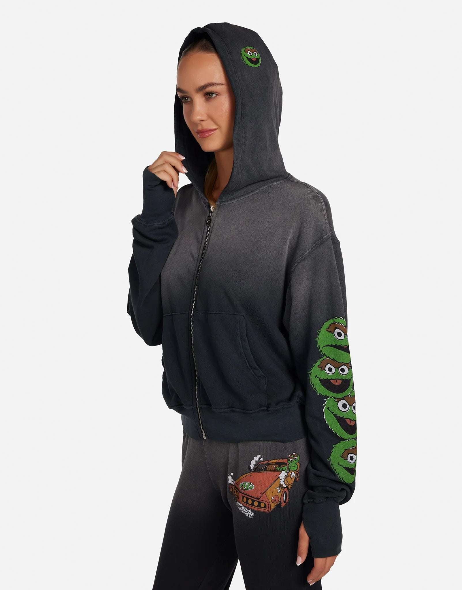 Lauren Moshi Hezly The Grouch Racing Zipper Hoodie Hoodie by Lauren Moshi as seen on celebrities