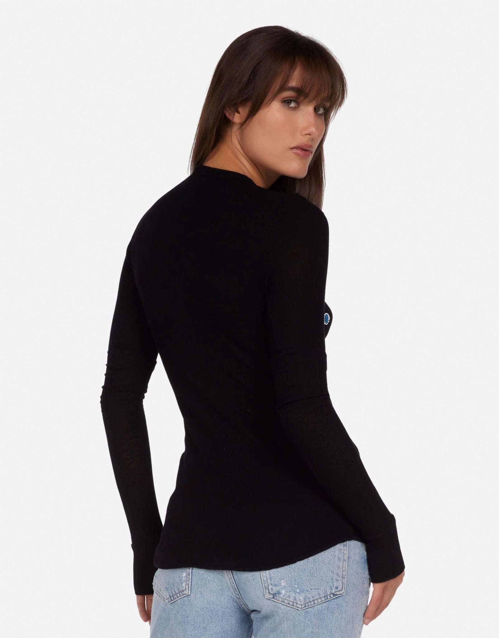 Lauren Moshi McKinley Neon Stud Elements Thermal Top Long Sleeved Top by Lauren Moshi as seen on celebrities